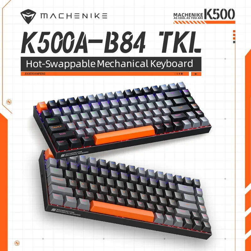 Machenike K500A-B84 Teclado Mecânico 75% -BrilhoSutil